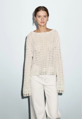 OEM ODM knit Openwork Sweater - Soft Cream