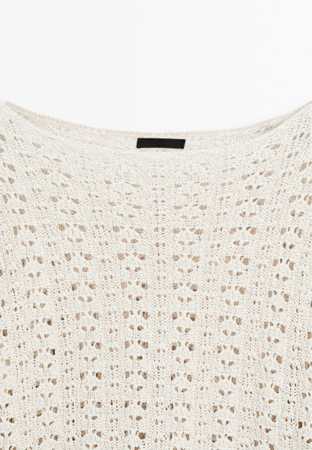 OEM ODM knit Openwork Sweater - Soft Cream