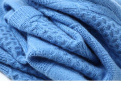 Wholesale Women’s Asymmetric Shoulder Cable Knit Sweater – Sky Blue