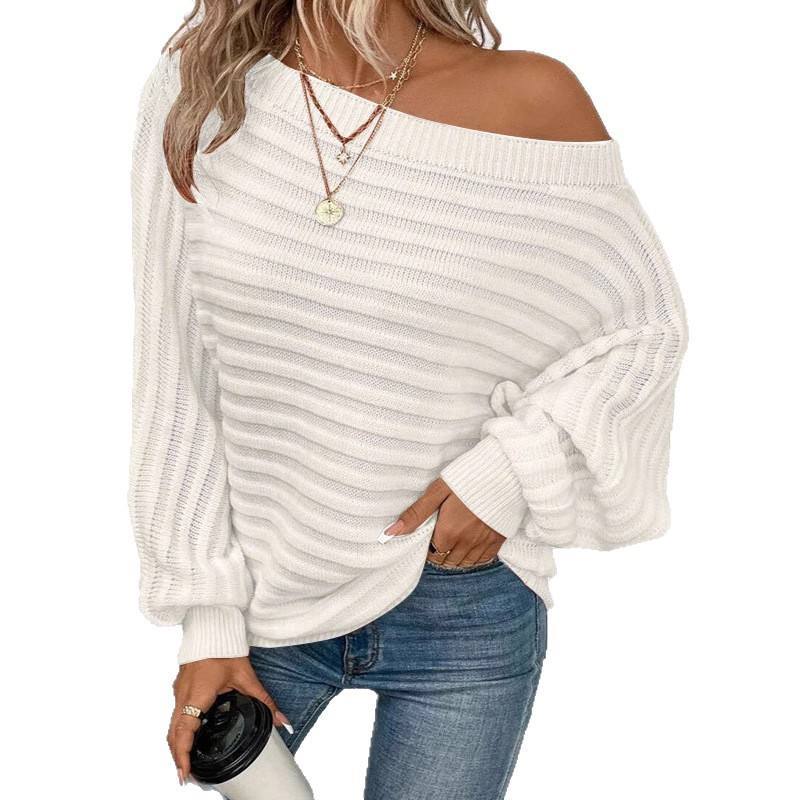 Factory Direct Olive Green Off-Shoulder Ribbed Knit Sweater