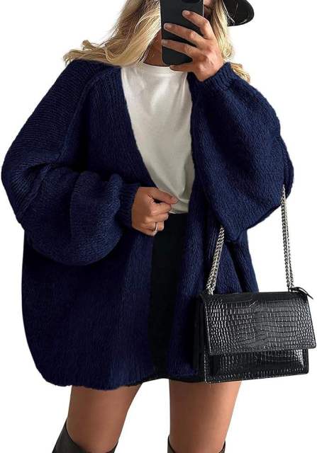 OEM ODM Women’s Pink Oversized Chunky Knit Cardigan