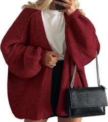 OEM ODM Women’s Pink Oversized Chunky Knit Cardigan
