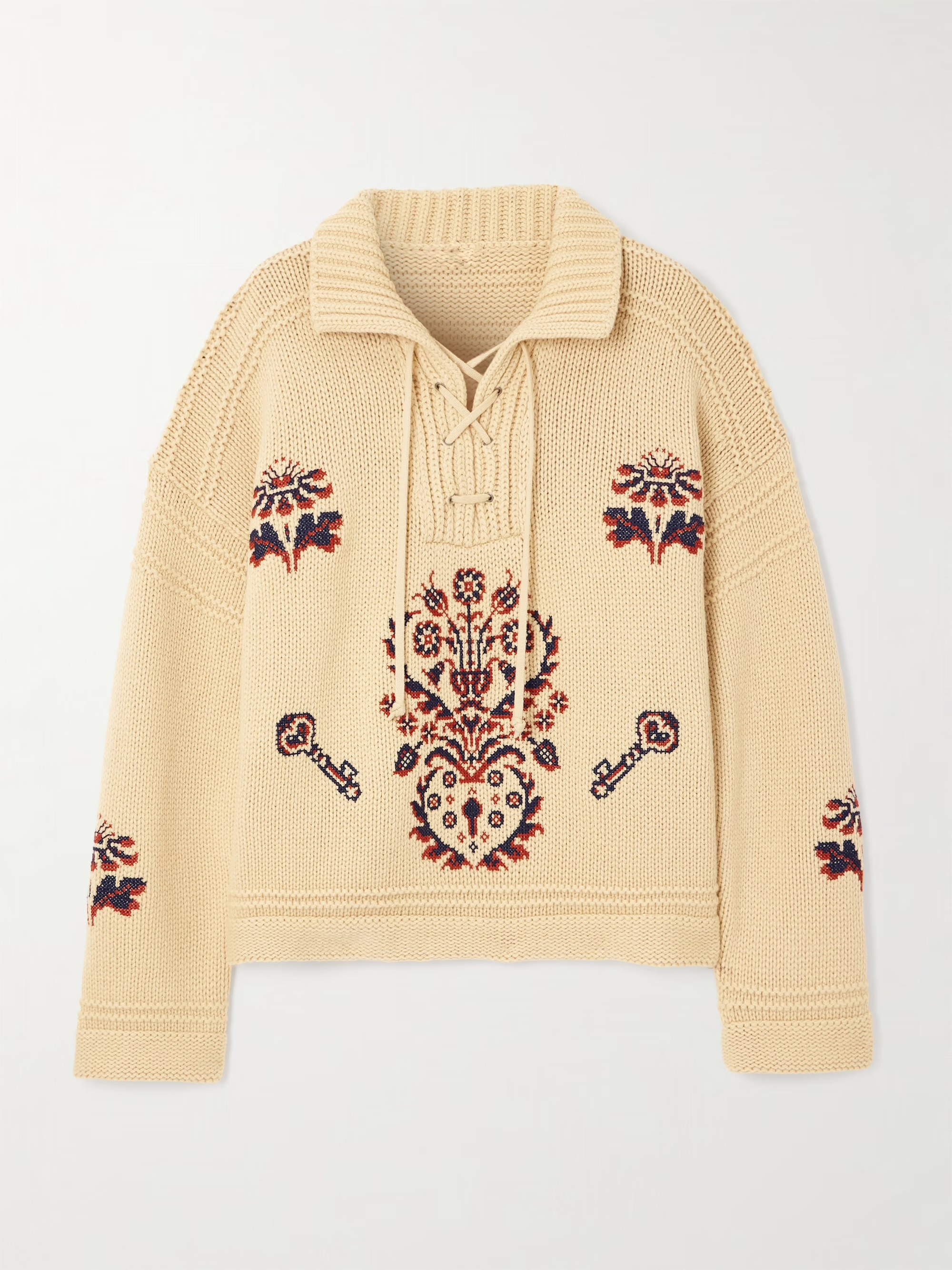 Factory Direct  Embroidered Lace-Up Hooded Sweater