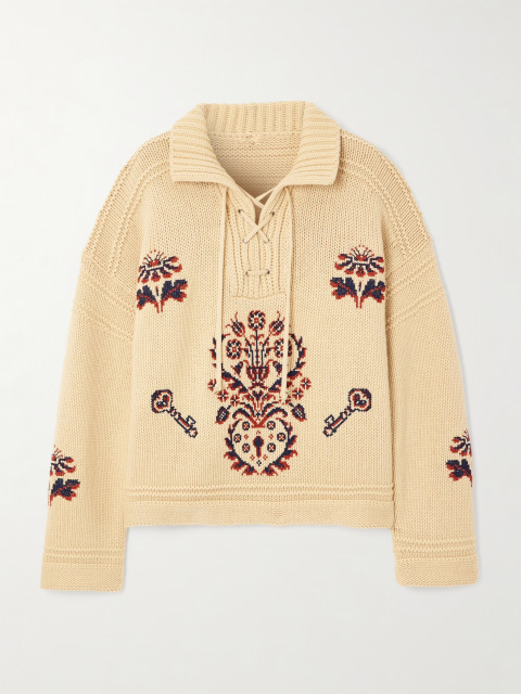 Factory Direct  Embroidered Lace-Up Hooded Sweater
