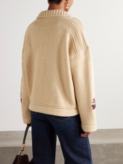 Factory Direct  Embroidered Lace-Up Hooded Sweater
