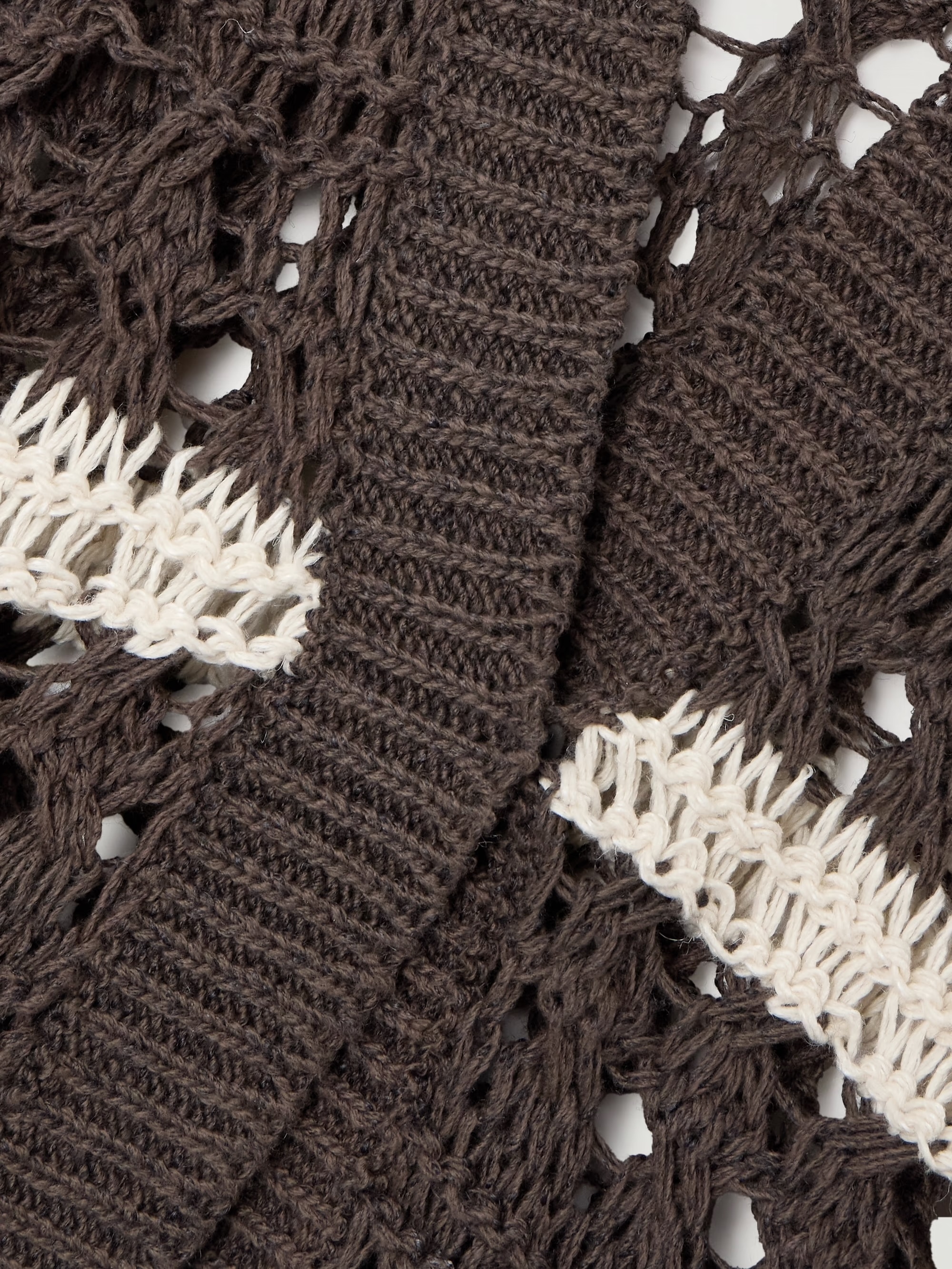 Made-to-order knit Open-Front Cardigan with Contrasting Stripes