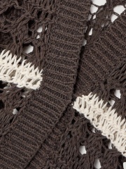 Made-to-order knit Open-Front Cardigan with Contrasting Stripes