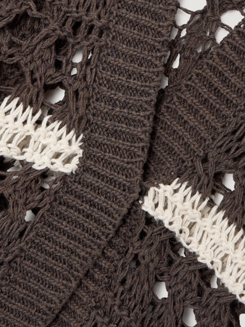 Made-to-order knit Open-Front Cardigan with Contrasting Stripes