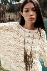 Custom Design Wavy Crochet Knit Sweater