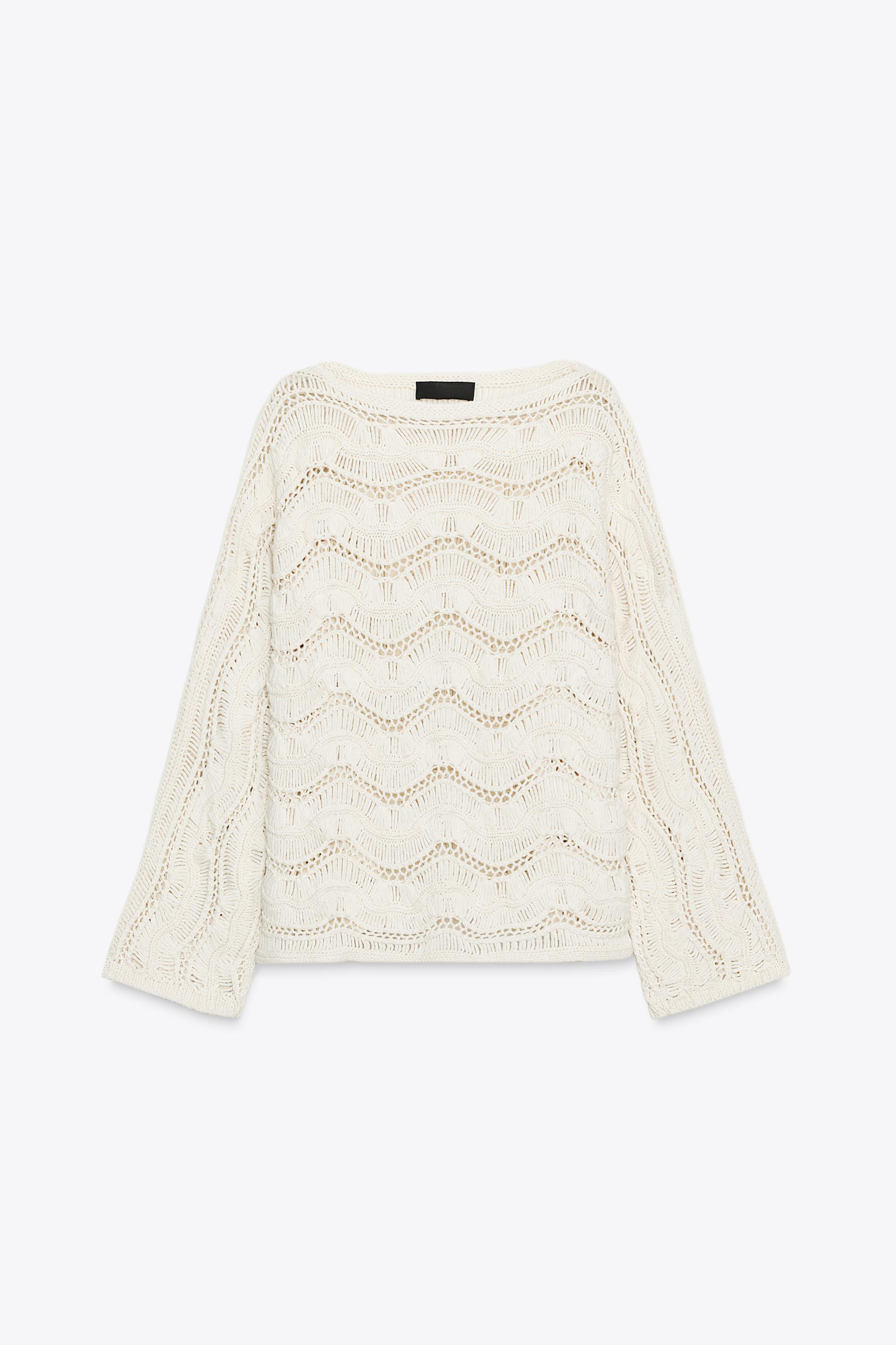 Custom Design Wavy Crochet Knit Sweater