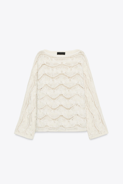 Custom Design Wavy Crochet Knit Sweater
