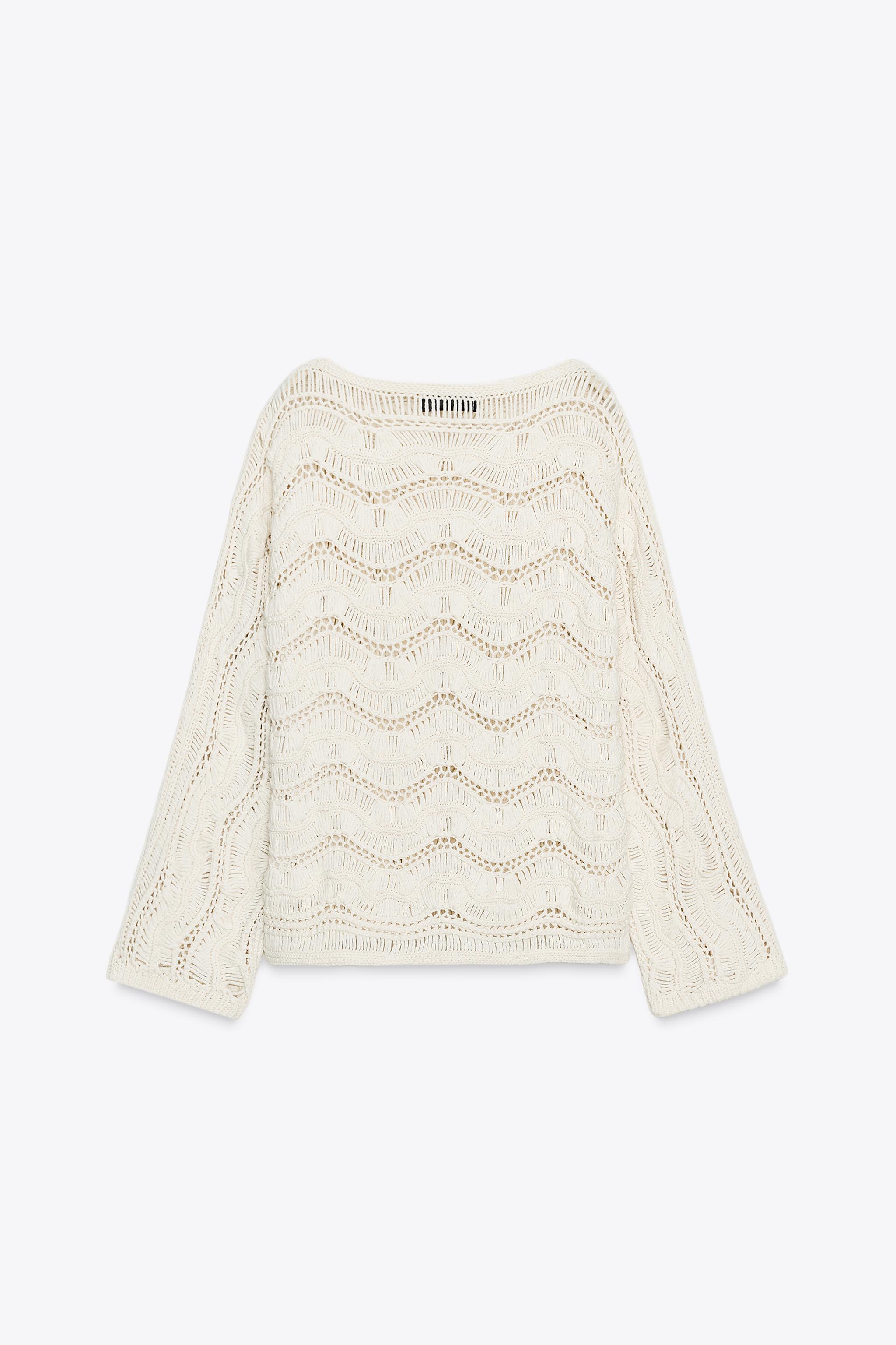 Custom Design Wavy Crochet Knit Sweater