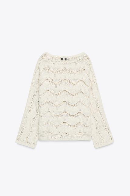 Custom Design Wavy Crochet Knit Sweater