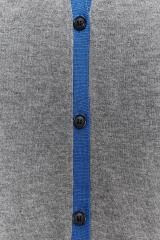 Wholesale Women’s Grey & Blue Trim Knit Cardigan