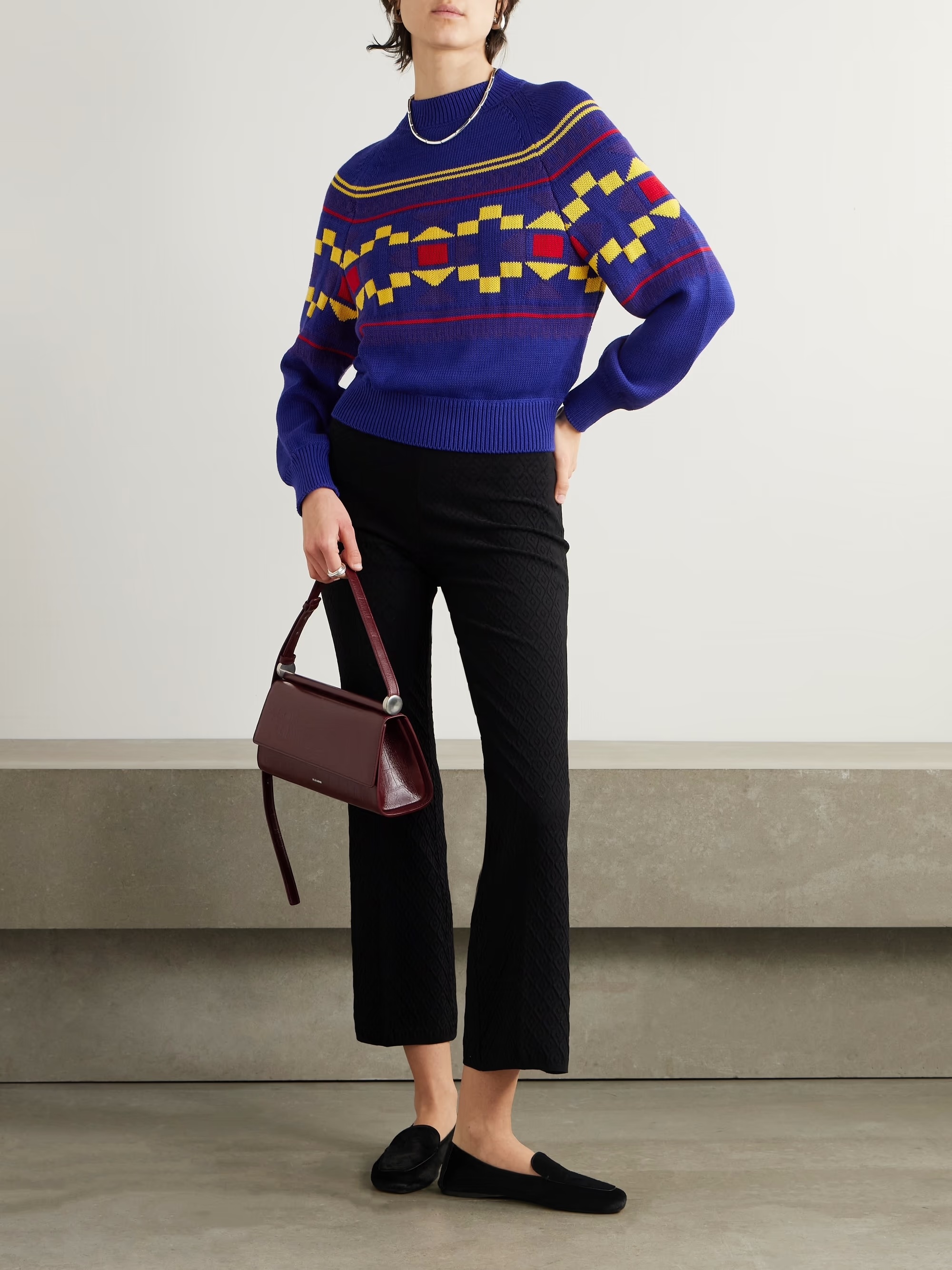 OEM ODM Geometric Pattern Knit Sweater – Women’s Winter Pullover