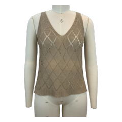 OEM ODM V-Neck Diamond Knit Sleeveless Top