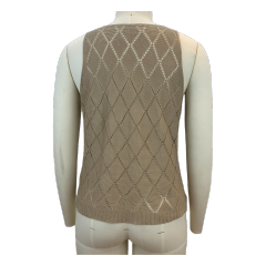 OEM ODM V-Neck Diamond Knit Sleeveless Top