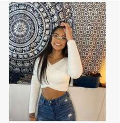 Factory Direct V-Neck Cropped Knit Sweater