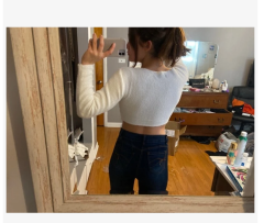 Factory Direct V-Neck Cropped Knit Sweater