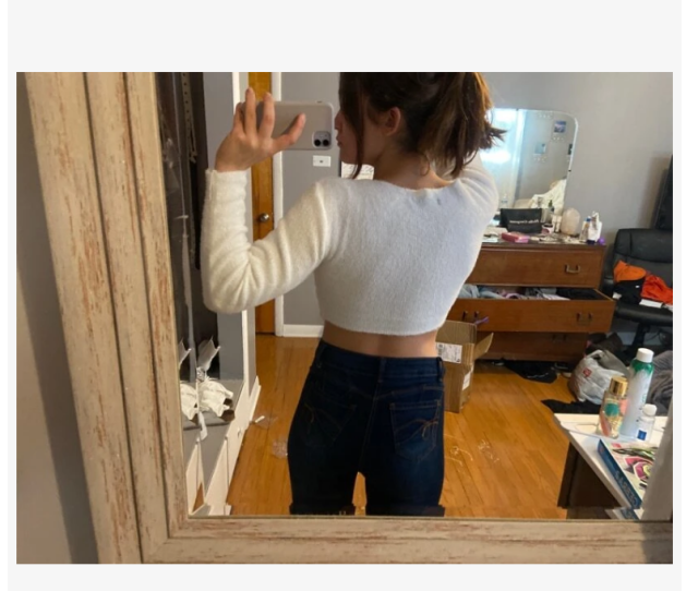 Factory Direct V-Neck Cropped Knit Sweater