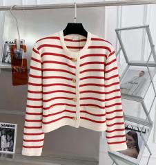 OEM ODM Striped Button-Down Knit Cardigan