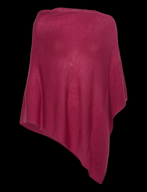 OEM ODM Luxury Cashmere Blend Asymmetric Poncho – Deep Berry Red