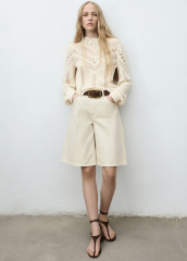 Customized Women’s knit Lace Blouse – Elegant Vintage-Inspired Long Sleeve Top