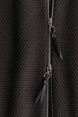 OEM ODM Women’s Nordic Pattern Zip-Up Knit Cardigan – Dark Charcoal