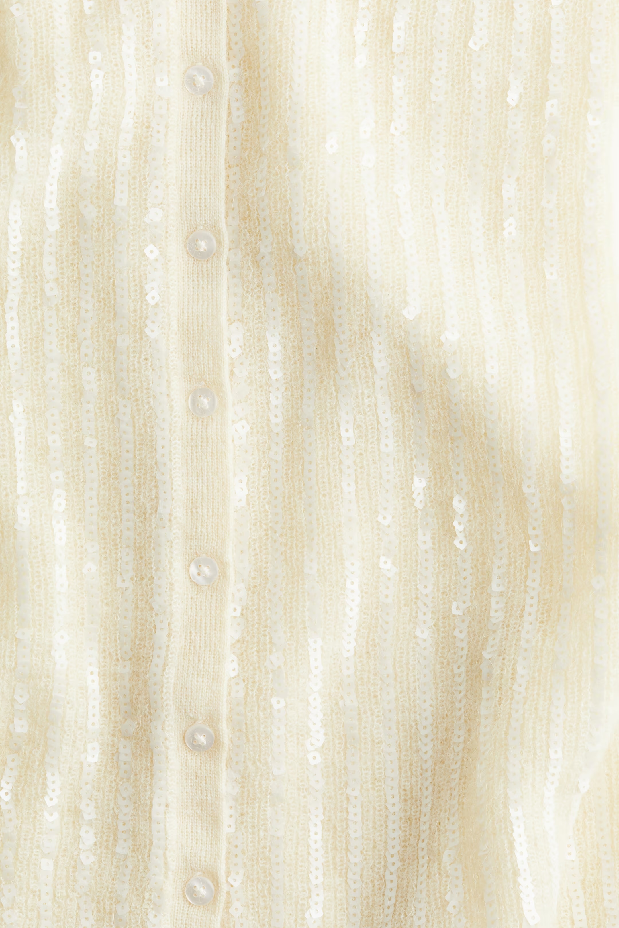 OEM ODM White Ribbed Knit Cardigan and Skirt Set with sequin