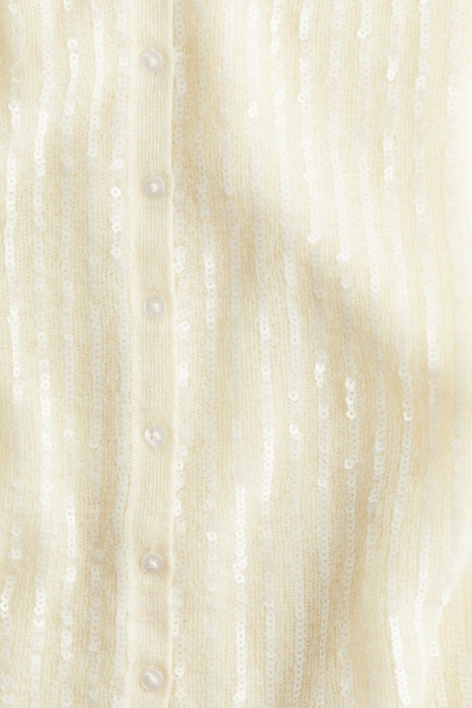 OEM ODM White Ribbed Knit Cardigan and Skirt Set with sequin