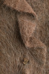 Custom Design Asymmetrical Ruffle Mohair Knit Cardigan