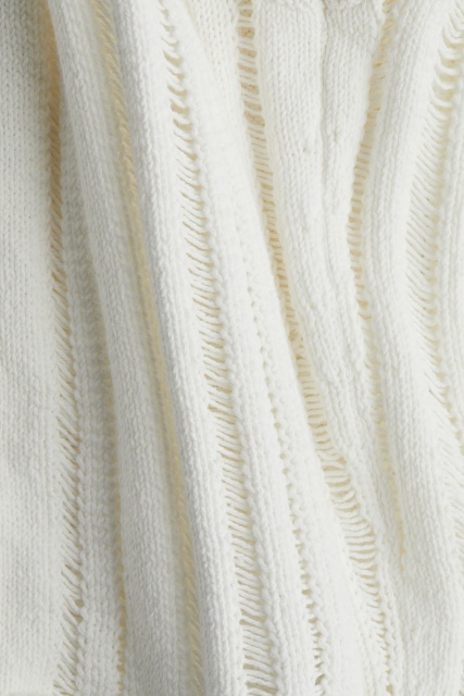 Personalized Sleeveless Open-Knit Cardigan with Button Front