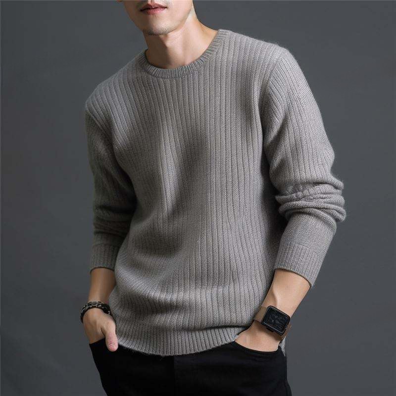 Personalized Men’s Classic White Cable Knit Sweater – Winter Warm Pullover