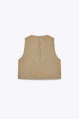Wholesale Embroidered Linen Vest with Beaded Detailing – Gold & Black