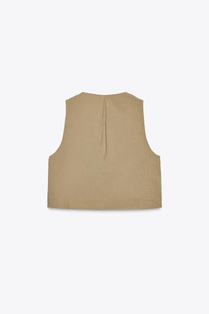 Wholesale Embroidered Linen Vest with Beaded Detailing – Gold & Black