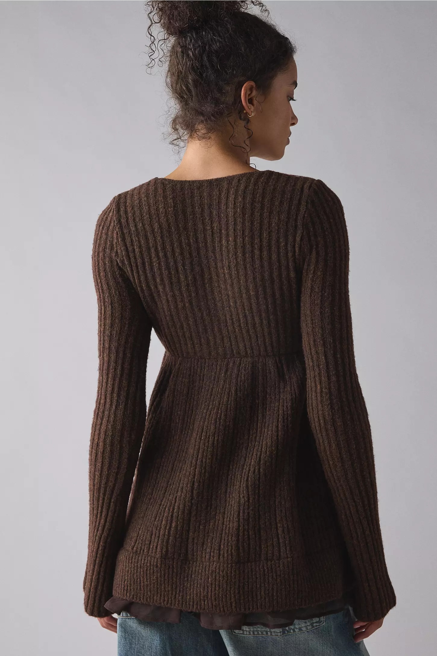 Personalized White Square Neck Knit Sweater with Nordic Pattern