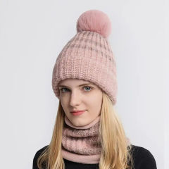 Made-to-order Pink Pom-Pom Knit Beanie Hat