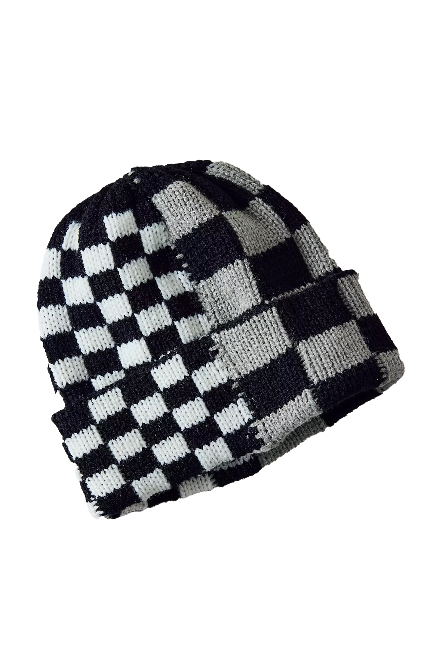 Personalized Checkerboard Knit Beanie Hat