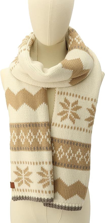 OEM ODM Cozy Knit Winter Scarf - Mustard Yellow and Brown Pattern