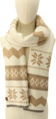 OEM ODM Cozy Knit Winter Scarf - Mustard Yellow and Brown Pattern