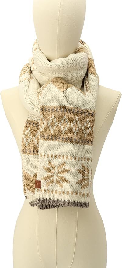 OEM ODM Cozy Knit Winter Scarf - Mustard Yellow and Brown Pattern