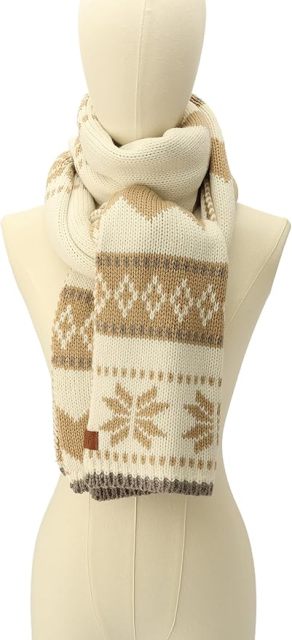 OEM ODM Cozy Knit Winter Scarf - Mustard Yellow and Brown Pattern