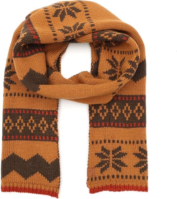 OEM ODM Cozy Knit Winter Scarf - Mustard Yellow and Brown Pattern