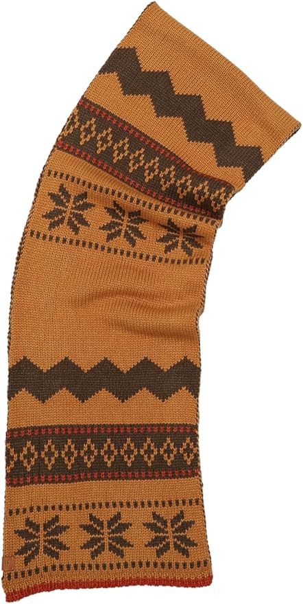 OEM ODM Cozy Knit Winter Scarf - Mustard Yellow and Brown Pattern
