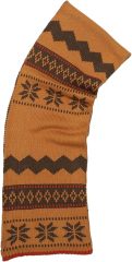 OEM ODM Cozy Knit Winter Scarf - Mustard Yellow and Brown Pattern