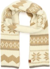 OEM ODM Cozy Knit Winter Scarf - Mustard Yellow and Brown Pattern