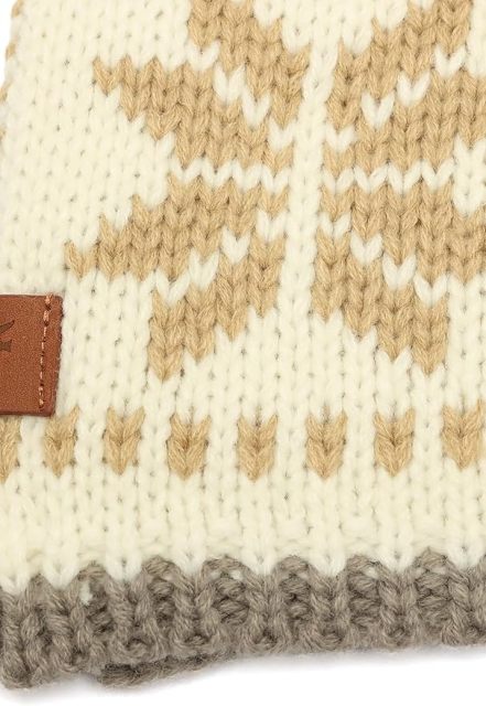 OEM ODM Cozy Knit Winter Scarf - Mustard Yellow and Brown Pattern