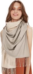 Wholesale Elegant Two-Tone Cashmere Blend Scarf with Fringed Edges