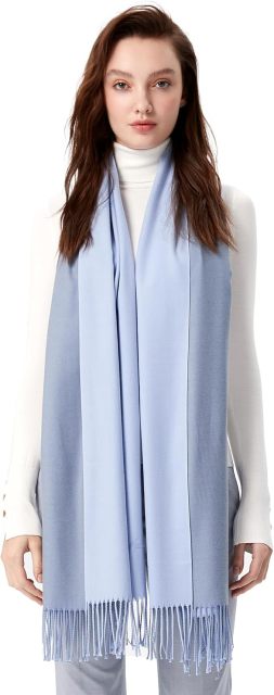 Wholesale Elegant Two-Tone Cashmere Blend Scarf with Fringed Edges