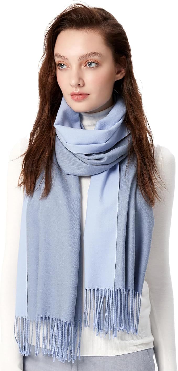 Wholesale Elegant Two-Tone Cashmere Blend Scarf with Fringed Edges